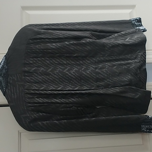 D'ore Silk Vintage Grey Animal Print Abstract Sequins Collar Blazer 6 - Picture 10 of 13